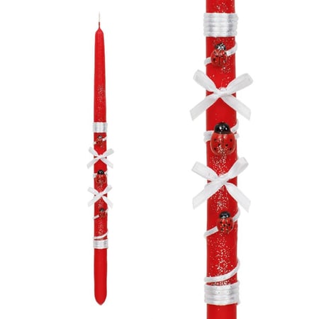 Easter Candle with Ladybugs