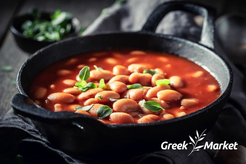 Greek gigantes giant beans in tomato sauce