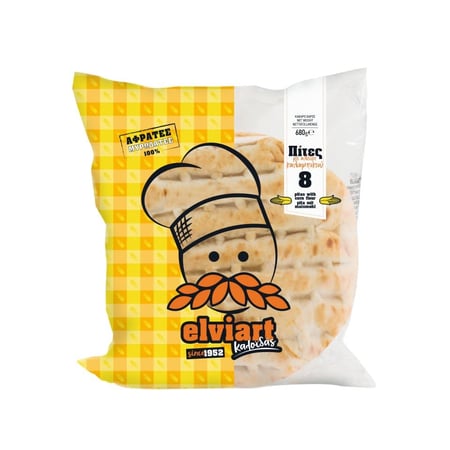 Elviart Corn Pita for Souvlaki 17cm (8pcs) / Πίτες Καλαμποκιού για Σουβλάκι 680g