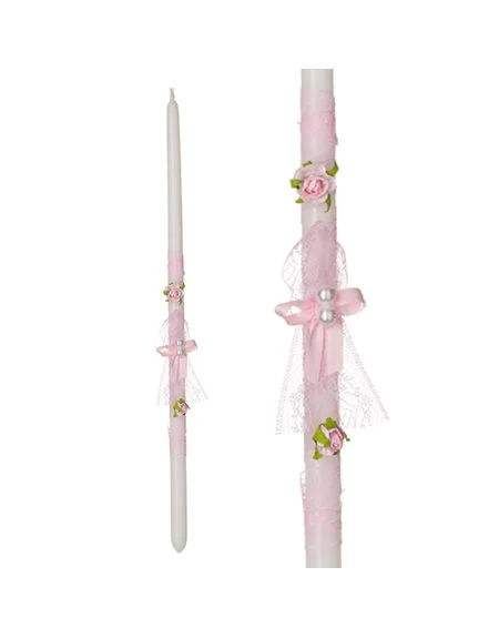 Easter Candle Roses and Pearls