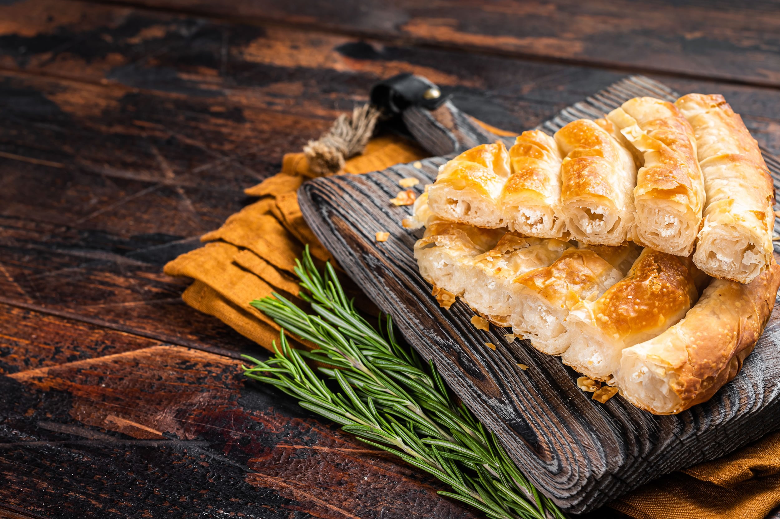 Homemade Greek tyropita cheese pie