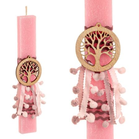 Easter Candle Handmade Wooden Tree of Life