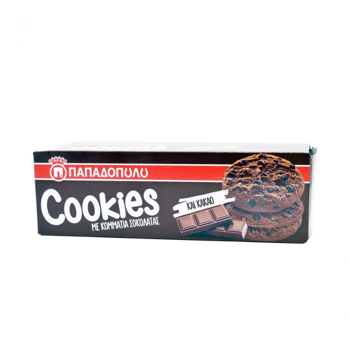 Papadopoulou Cookies Double Chocolate / Παπαδοπούλου Μπισκότα με Κακάο και Σοκολάτα 180g