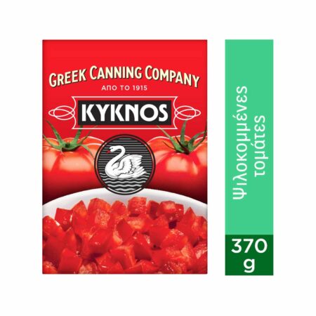 Kyknos Tomato Chopped Peeled / Κύκνος Τοματάκι Ψιλοκομμένο Αποφλοιωμένο Ελαφρώς Συμπυκνωμένος 370g