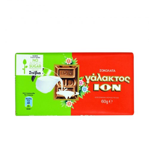 Ion Milk Chocolate with Stevia / Σοκολάτα Γάλακτος Με Στέβια 60g