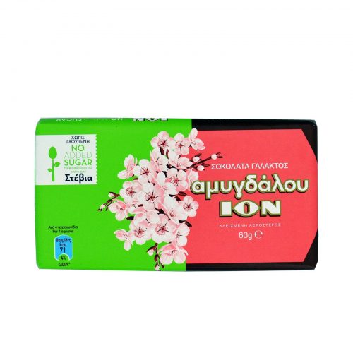 Ion Milk Chocolate with Almond and Stevia / Σοκολάτα Αμυγδάλου με Στέβια 60g