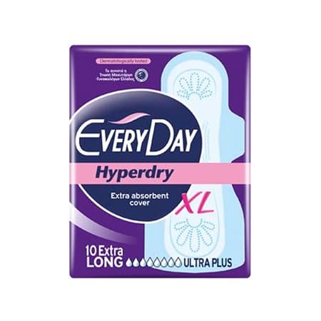 Everyday Sanitary Towels Hyperdry Ultra Plus Extra Long / Σερβιέτες 10 Τεμ