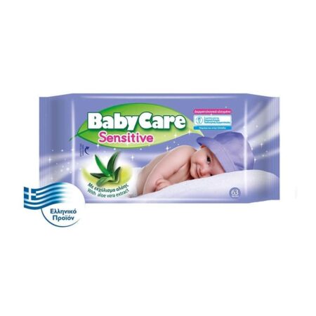 Babycare Baby Wipes With Aloe 63 pcs / Μωρομάντηλα Sensitive Με Αλόη 63τεμ.