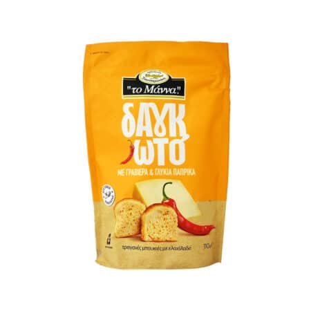 To Manna Rusks with Graviera Cheese and Sweet Paprika