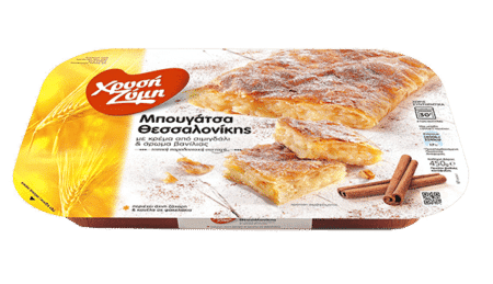 Chrysi Zymi Traditional Thessaloniki bougatsa cream pie / Χρυσή Ζύμη Μπουγάτσα Θεσσαλονίκης Κρέμα 450g