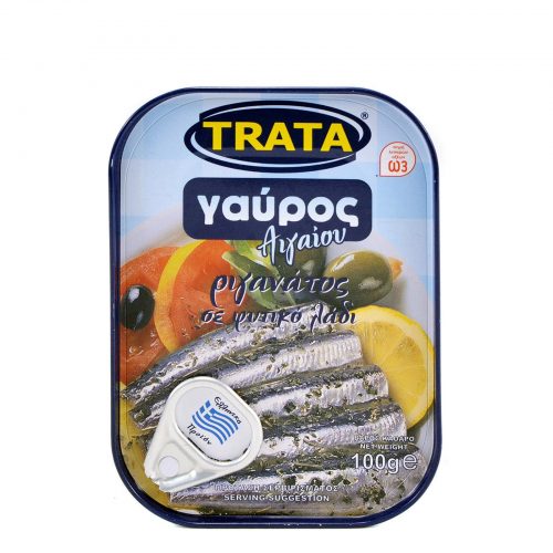 Trata Anchovy with oregano in vegetable oil / Γαύρος ριγανάτος σε φυτικό λάδι 100g