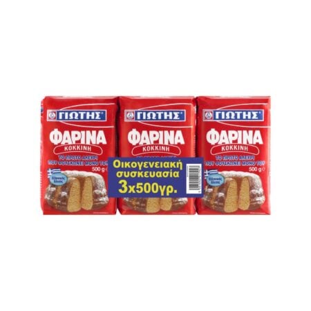Jotis Farina Flour Red / Γιώτης Φαρίνα Κόκκινη 3x500g